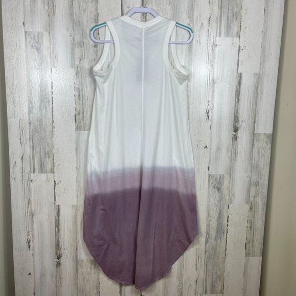 The Good Tee Easy to Love midi dress dip dye white purple Large beachy boho - Picture 7 of 7